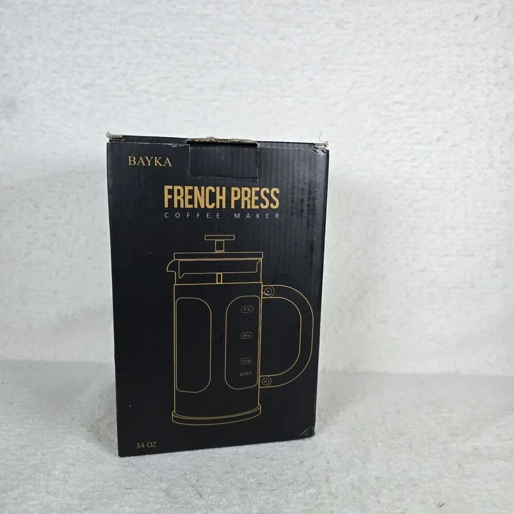 NEW- BAYKA 34 Ounce 1 Liter French Press Coffee Maker, Heat 34 oz, Copper NEW